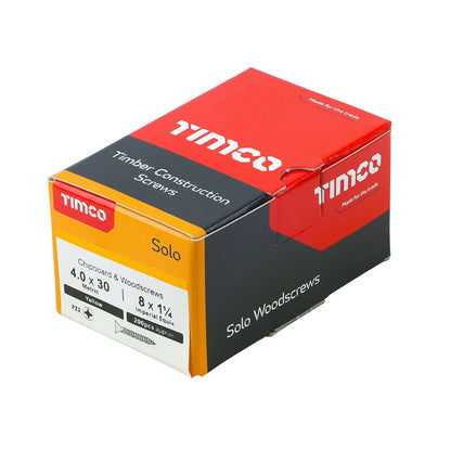 TIMCO Solo Woodscrew PZ2 CSK ZYP 4.0 x 30 Gold Pack 200