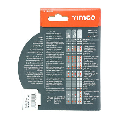 TIMCO Prem Diamond Blade Turbo Cont 125 x 22.2 Pack 1