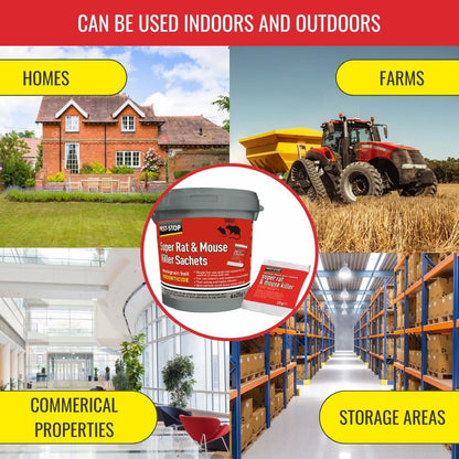 Pest Stop Super Rat & Mouse Killer Sachets - difenacoum (6 x 25g) (Pack of 6)