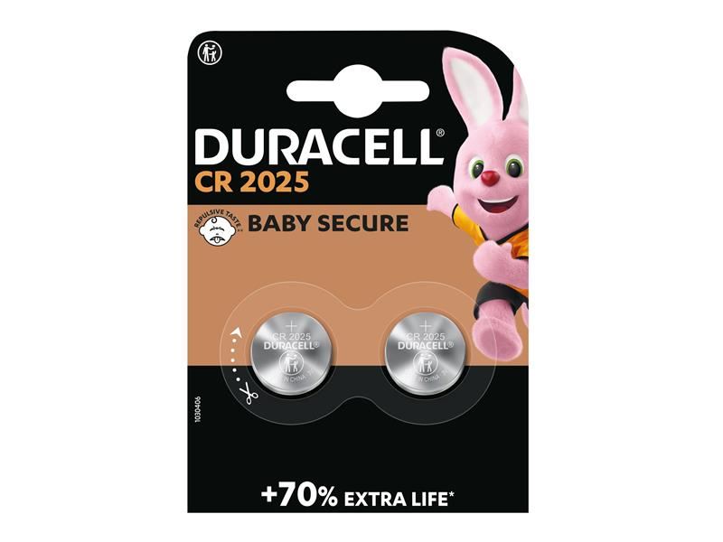 Duracell S5736 CR2025 Coin Lithium Battery (Pack 2)