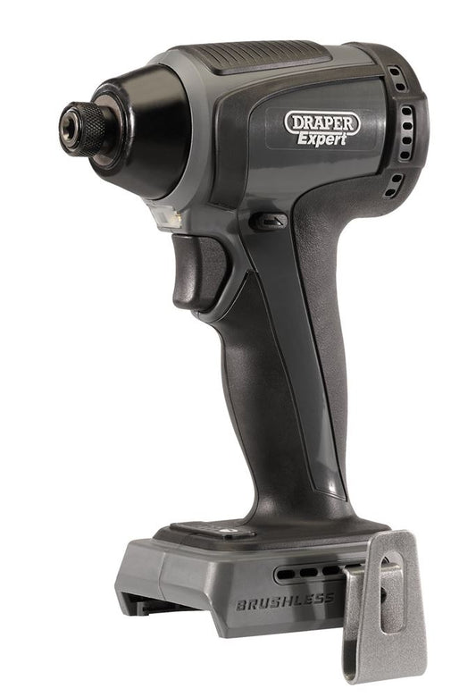 55944 Draper Expert Expert XP20 20V Brushless Impact Driver, 1/4 Hex., 200Nm (Sold Bar XP20 20V Cordless Power Tools Professional Trade DIY Workshop