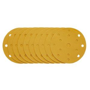 Draper 150MM GOLD SAND DISC 400G 15DE 08478 Gold Sanding Discs with Hook & Loop, 150mm, 15 Dust Extraction Holes (Pack of 10)