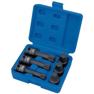 Draper 6 PCE 1/2 IMPACT SPLINE SET 28881 Impact Spline Bit Set, 1/2" Sq. Dr. (6 Piece)