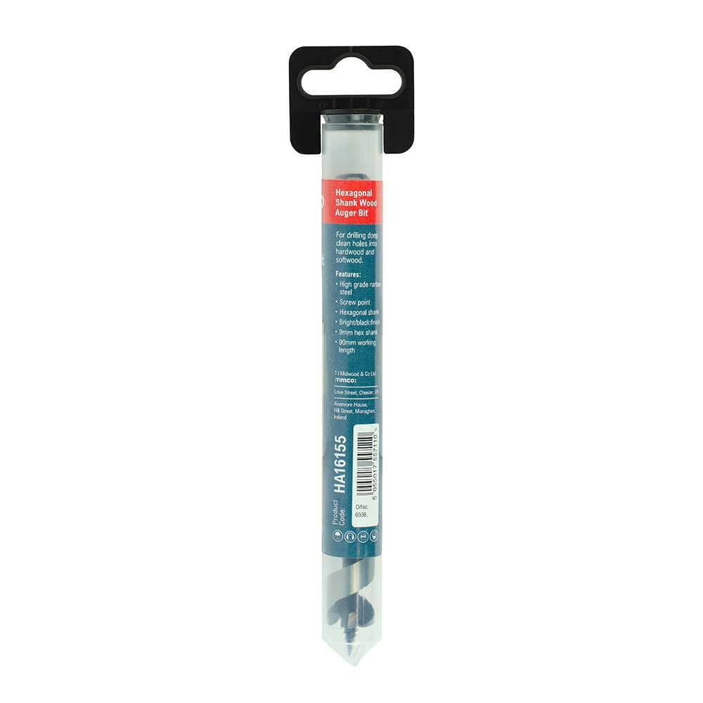 TIMCO Hex Shank Wood Auger Bit 16.0 x 155 Pack 1