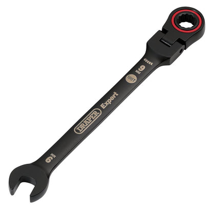 Draper 9MM FLEX HEAD RATCHET SPANNER 03915 HI-TORQÂ® Metric Flexible Head Ratchet Combination Spanners, Black