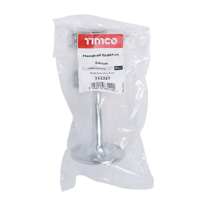 TIMCO Handrail Bracket Sat. Chrome 64mm Pack 1