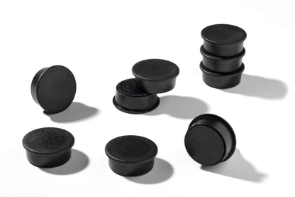 Durable Strong Circular Button Magnets for Fridge Memos | 20 Pack | 37mm |Black