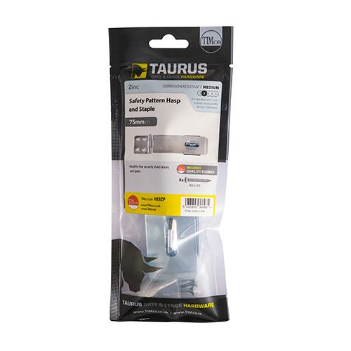 TIMCO Safety Hasp-Staple Zinc 3" Silver Pack 1