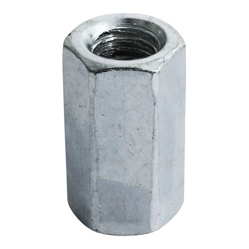 TIMCO Connector Nut DIN 6334 - BZP M10 Silver Pack 2