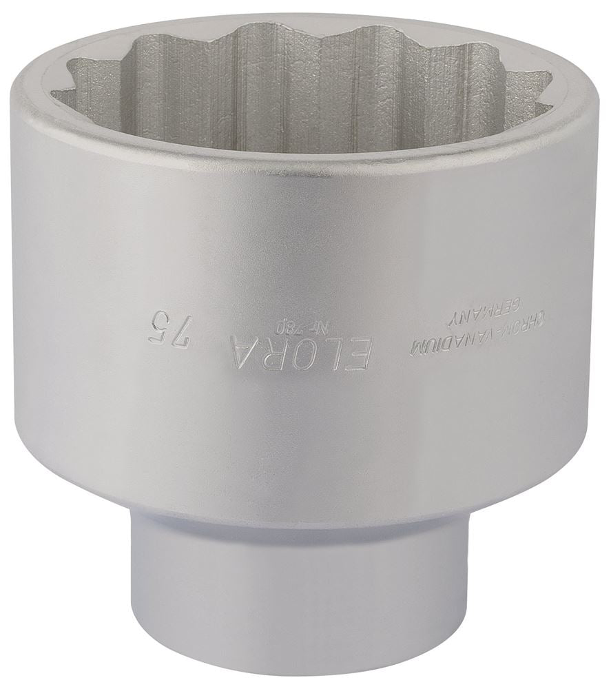 67418 Elora Elora Bi-Hexagon Socket, 1 Sq. Dr., 75mm 780-75 1 Sockets Professional Trade DIY Workshop Garage Use