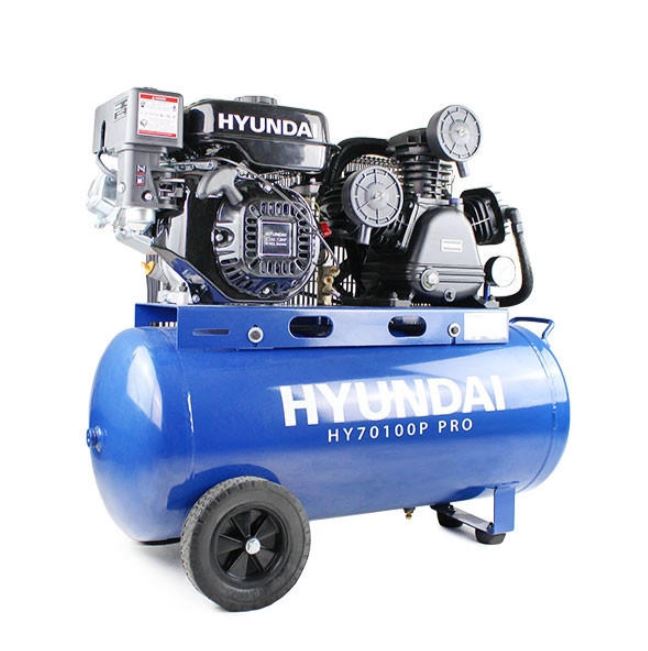 Hyundai HY70100P Petrol Air Compressor 7hp 10.7CFM 145psi 90 Litre Workshop Compressor Garage Air Compressor Workshop Garage Pneumatic Tools