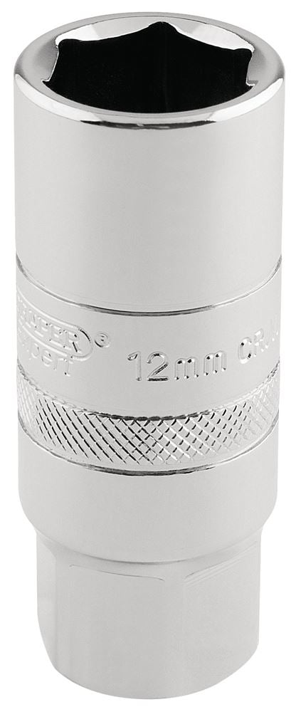 Draper 12MM SPARK PLUG SCKET 1/2PCKD 16779 1/2" Sq. Dr. Spark Plug Sockets (Polished Chrome)