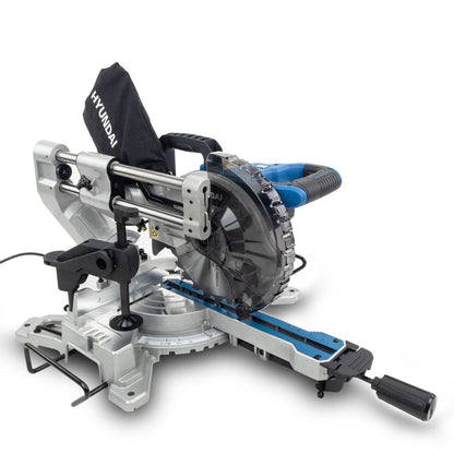 Hyundai HYMS1500E Electric Mitre Saw 1500W 210mm Blade 70mm Cut Sliding 230V Chop Saw Sliding Saw Woodworking Chop Saw