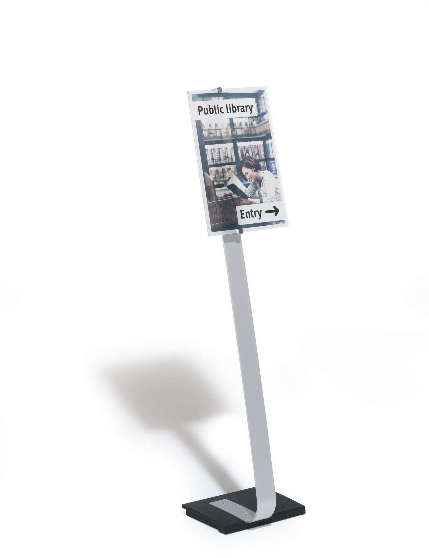 Durable CRYSTAL SIGN Aluminium Display Panel Floor Stand A3 | 1.25m | Silver