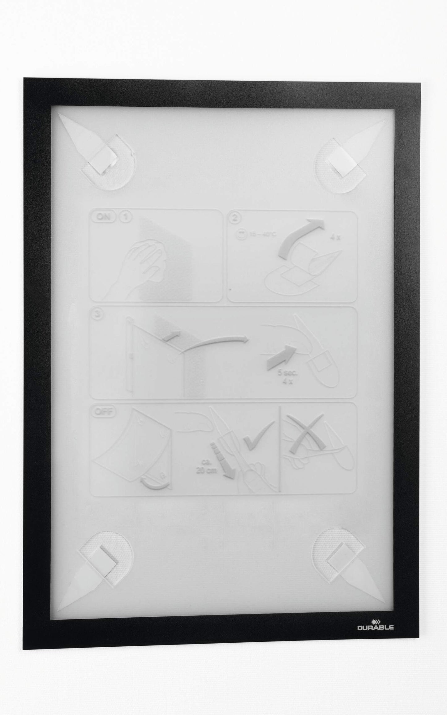 Durable DURAFRAME Wallpaper Self Adhesive Magnetic Signage Frame | A4 Black