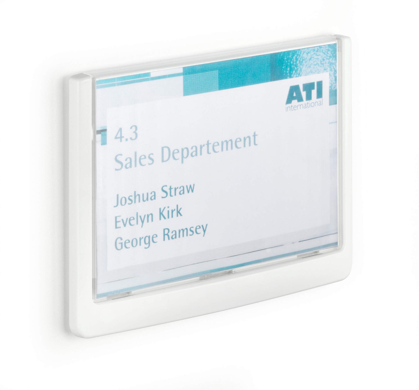 Durable Adhesive CLICK SIGN Wall Mounted Door Sign Holder | A6 | White