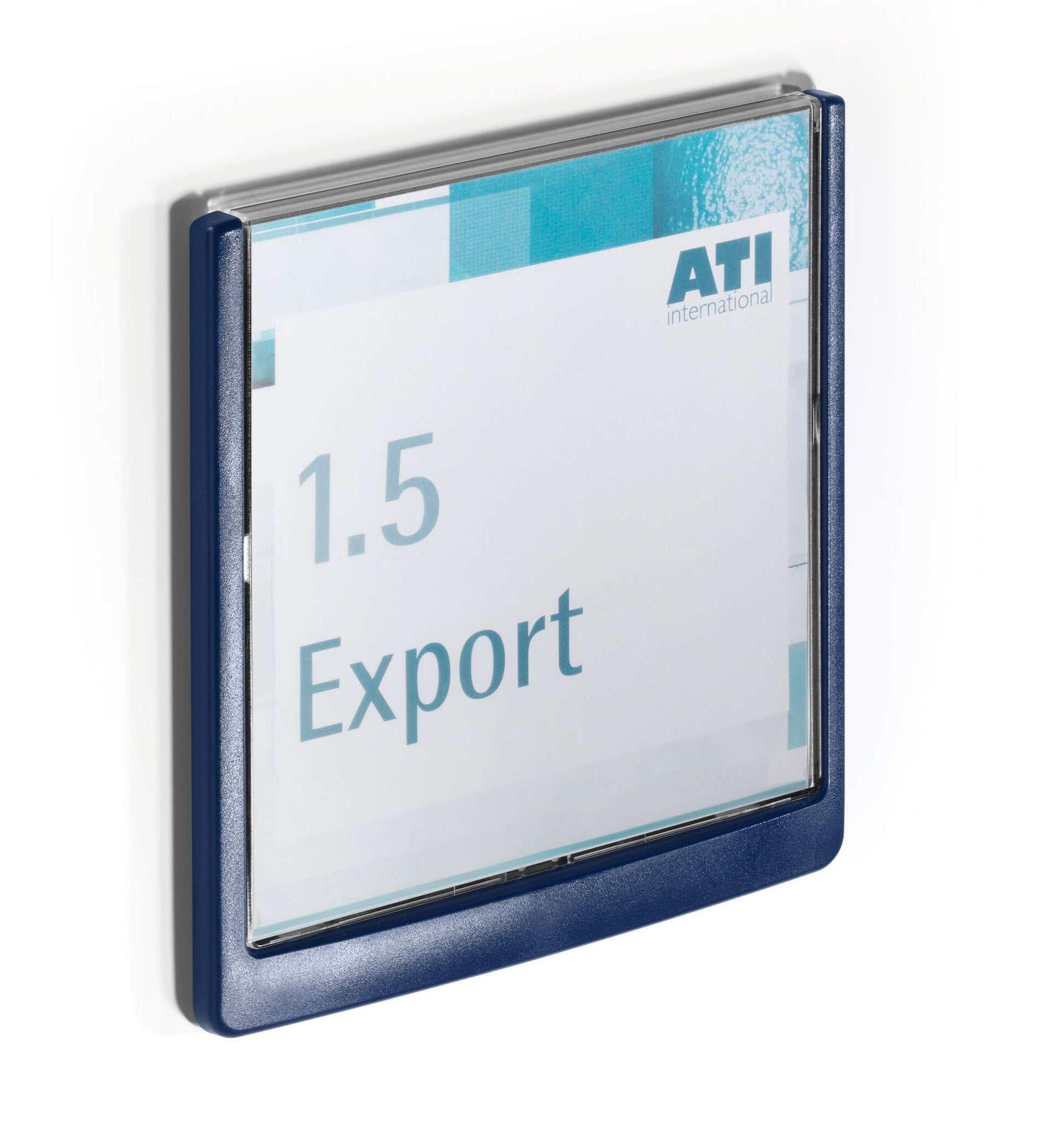 Durable Adhesive CLICK SIGN Wall Mounted Door Sign Holder | 149x149mm | Blue