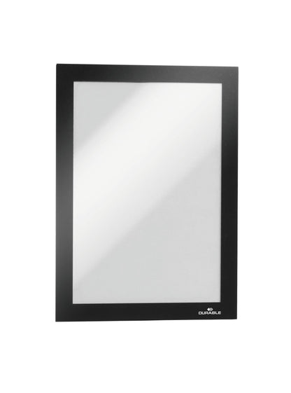Durable DURAFRAME Self Adhesive Magnetic Signage Frame | 2 Pack | A5 Black