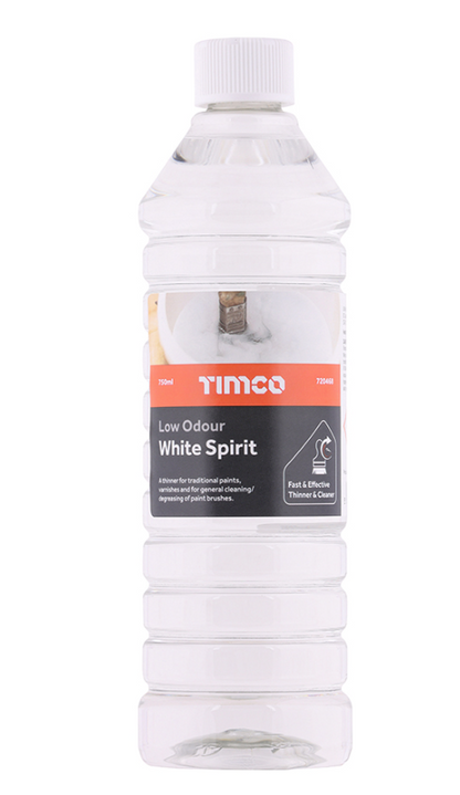 TIMCO Low Odour White Spirit 750ml 2L Paint Cleaner Degreaser Solvent