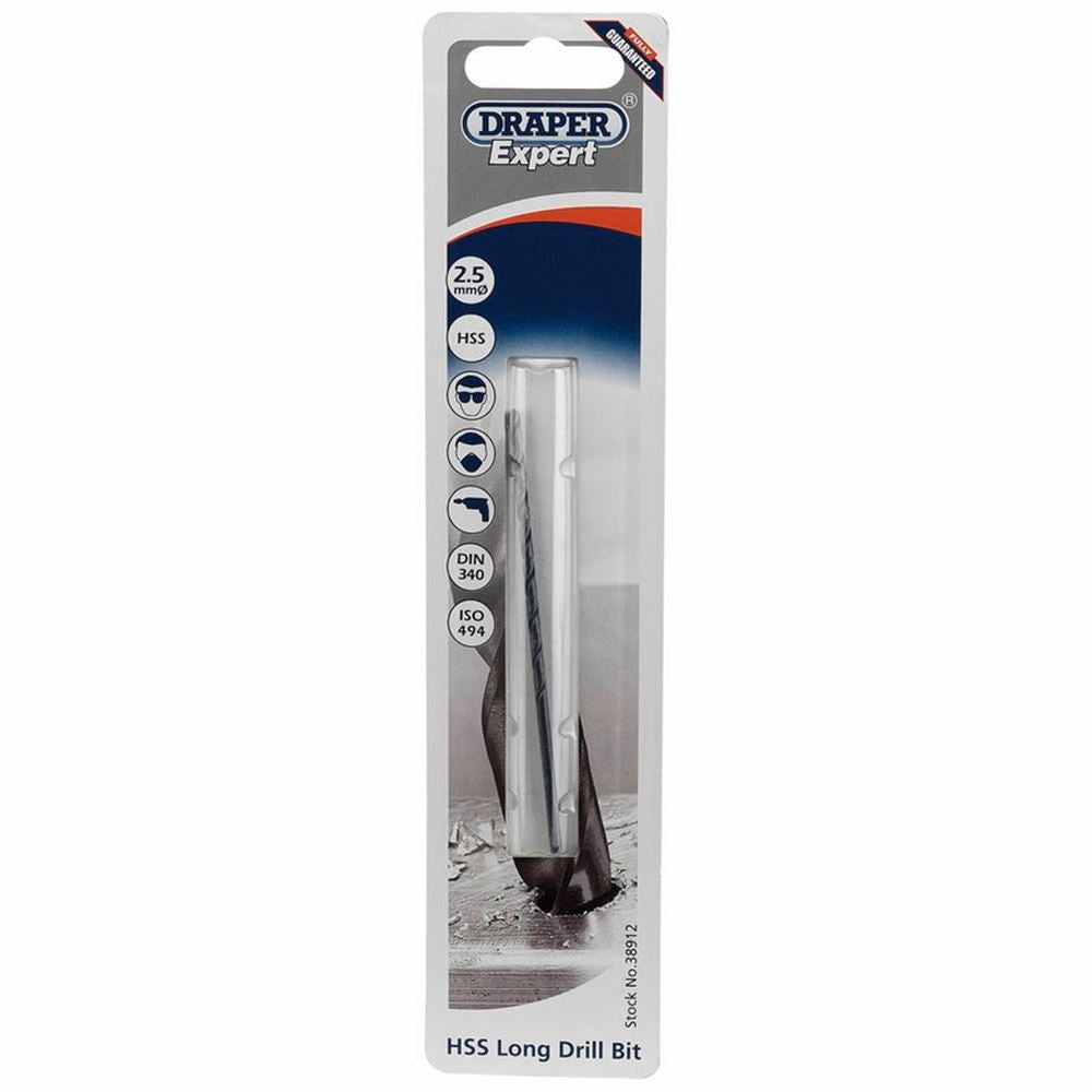 Draper 2.5X100MM L/SERIES DRILL BIT 38912 Metric HSS Long Series Drill Bits