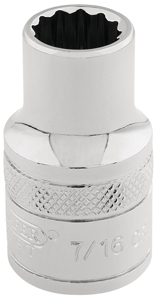 Draper 7/16 12PT.HI-TORQ SOCKET-3/8SD 49018 3/8" Sq. Dr. Imperial Sockets (Polished Chrome)