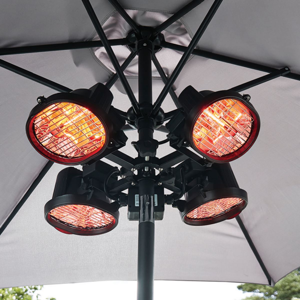 Dellonda DG178 1800W Folding Parasol/Gazebo Infrared Heater | 230V - 50Hz | This outdoor infrared heater is the perfect companion for your parasol or