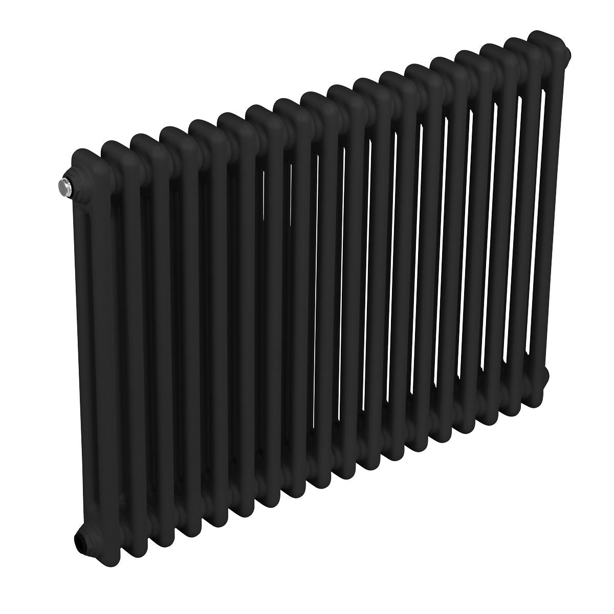 Baridi DH363 Horizontal Traditional 2 Column Radiator 600 x 832mm - Black | Steel | Horizontal traditional two column radiator delivers a BTU output