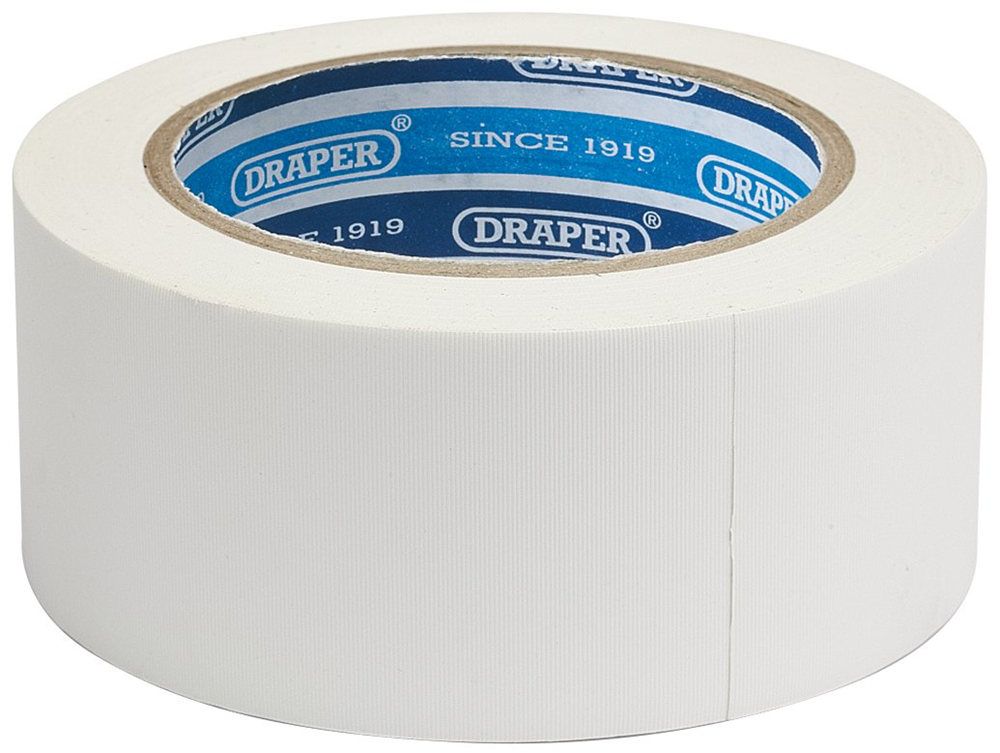 Draper WHITE DUCT TAPE 30M X 50MM 49431 30m x 50mm White Duct Tape Roll