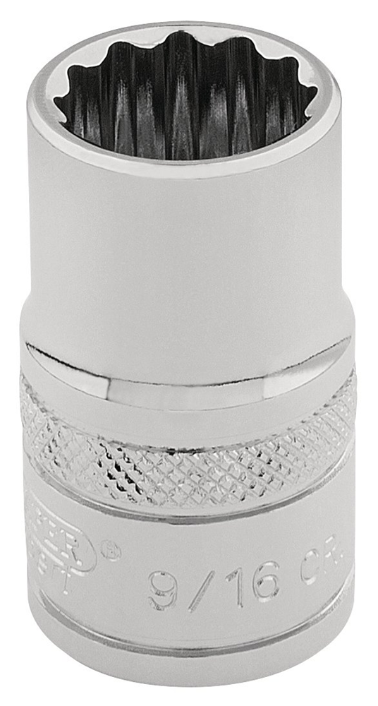 Draper 9/16 12PT.HI-TORQ SOCKET-3/8SD 49457 3/8" Sq. Dr. Imperial Sockets (Polished Chrome)