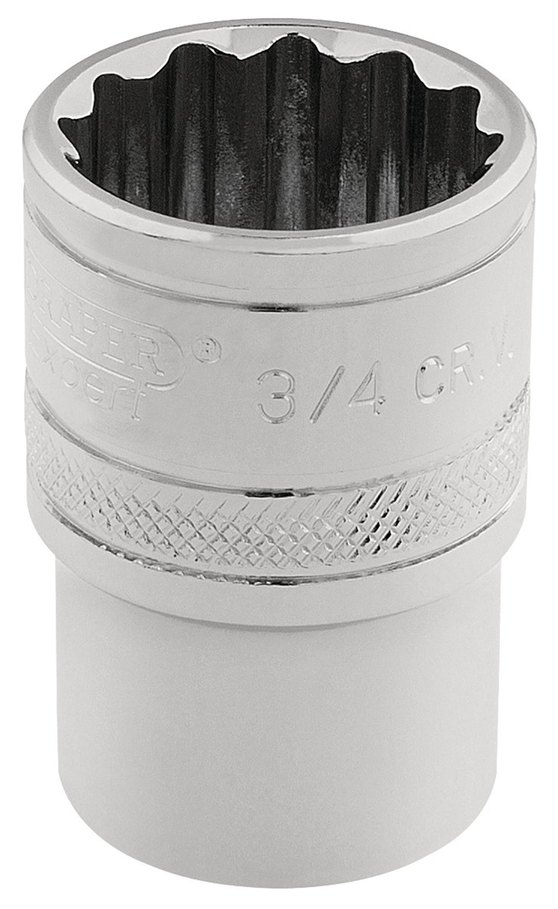 Draper 3/4 12PT.HI-TORQ SOCKET-3/8SD 49481 3/8" Sq. Dr. Imperial Sockets (Polished Chrome)
