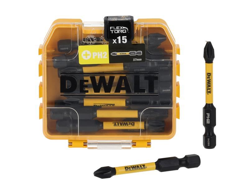 DeWalt Power Tools DT70913T FlexTORQ Bits PH2 x 57mm (Tic Tac of 15) Display of 21
