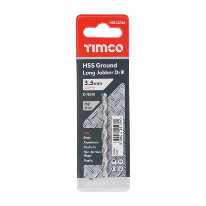 TIMCO HSS-G Long Series Drill Bit M2 3.5mm Pack 1