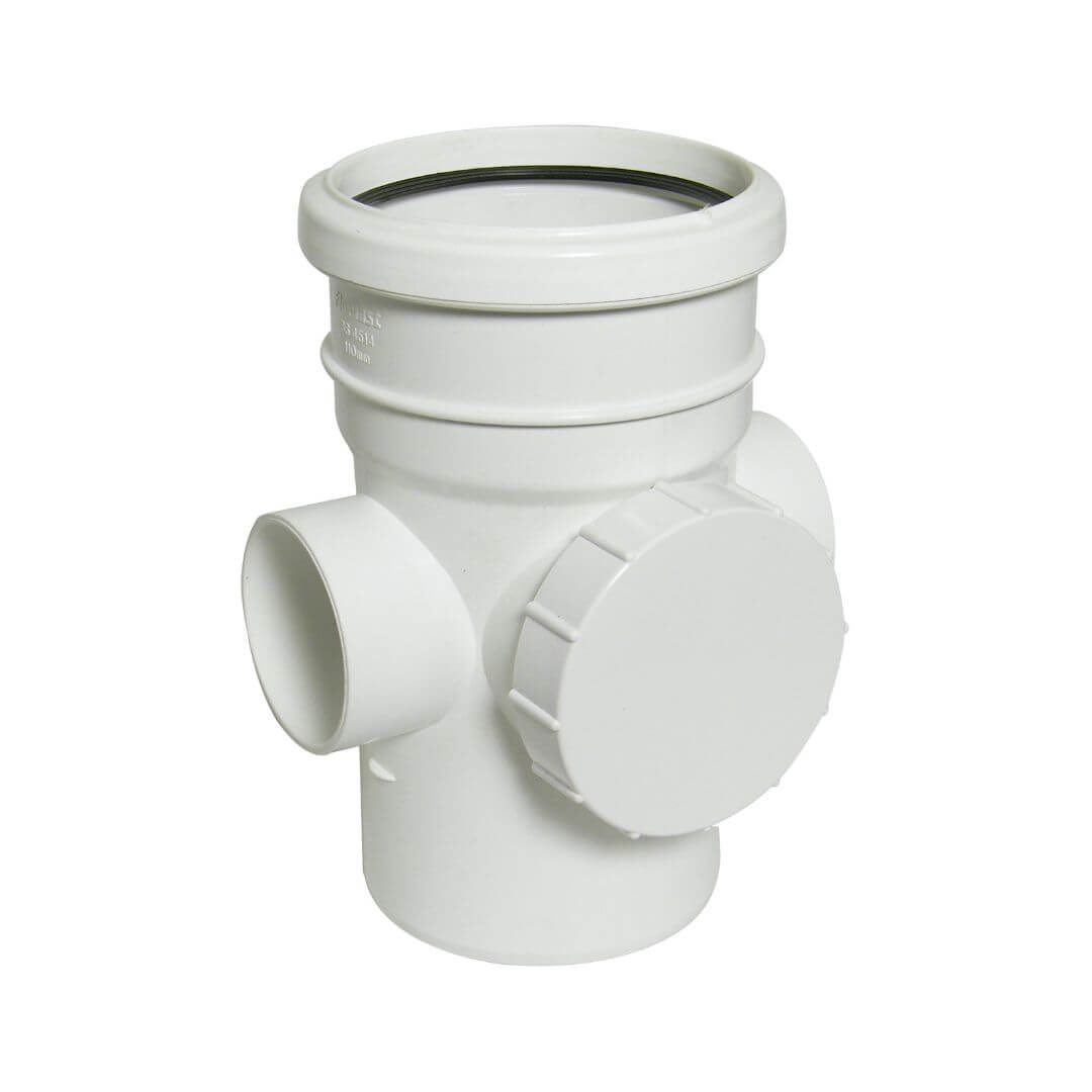 FLOPLAST RING-SEAL SCREWED ACCESS CAP;4" SOIL/110 BK