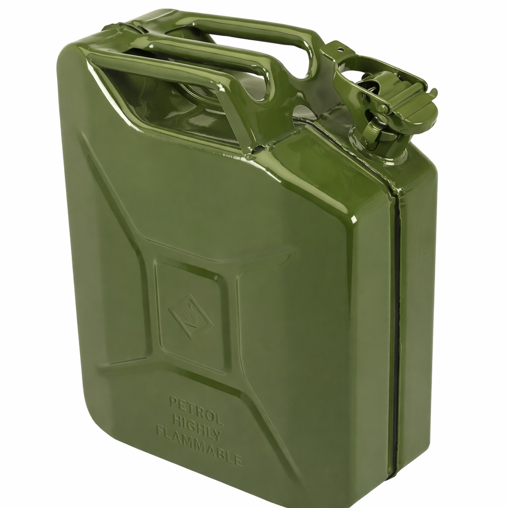 Draper 20L Fuel Can Steel Jerry Can Green Black Red Petrol Diesel Storage