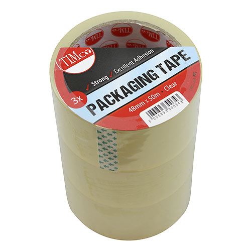 TIMCO Packaging Tape Clear Clear 50m x 48mm Pack 3.0