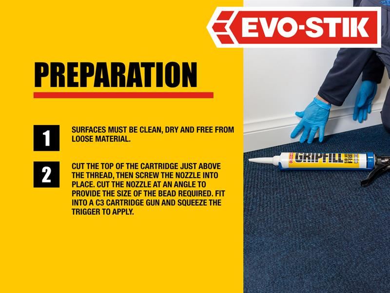 EVO-STIK 30812124 Gripfill Solvent-Free Yellow Adhesive 350ml