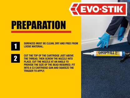 EVO-STIK 30812124 Gripfill Solvent-Free Yellow Adhesive 350ml