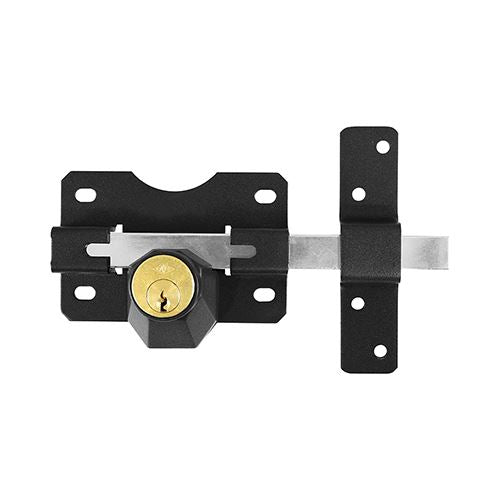 TIMCO Long Throw Gate Lock - Double 70mm Black Pack 1