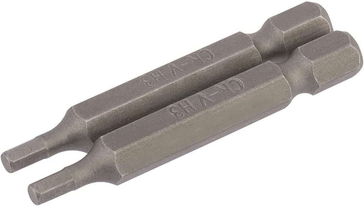 Draper 2PC 50MM 3.0MM HEX S/D BIT 64253 1/4" hex. Hexagonal E Shank Insert Bits