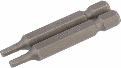Draper 2PC 50MM 3.0MM HEX S/D BIT 64253 1/4" hex. Hexagonal E Shank Insert Bits