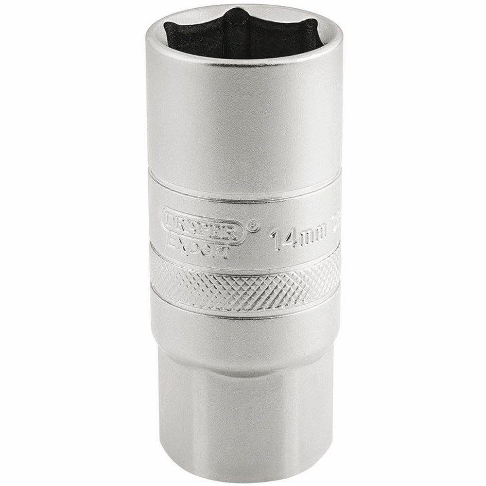 Draper 14MM SPARK PLUG SCKET 1/2PCKD 16783 1/2" Sq. Dr. Spark Plug Sockets (Micro Satin Chrome)