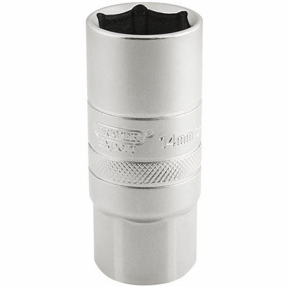 Draper 14MM SPARK PLUG SCKET 1/2PCKD 16783 1/2" Sq. Dr. Spark Plug Sockets (Micro Satin Chrome)