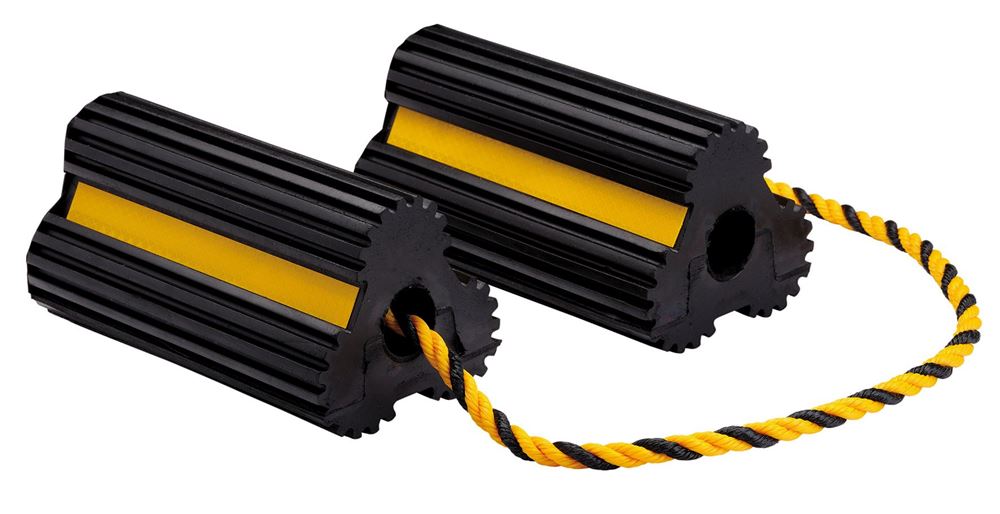 21135 Draper Heavy Duty Rubber Wheel Chocks, 3 Tonne (Pair) RWC4 200mm Professional Trade DIY Workshop Garage Use