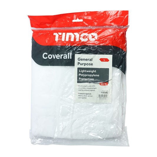 TIMCO PP Coverall White Large Pack 1