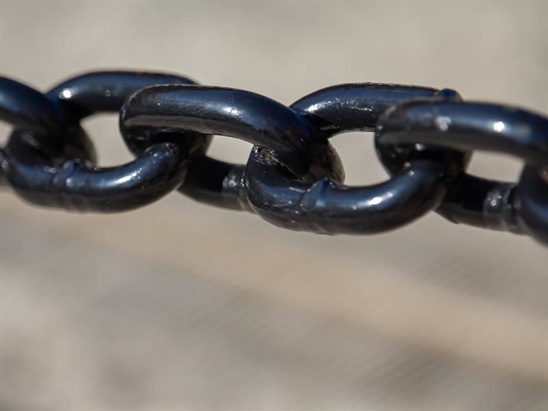Faithfull FAICHCUT50B Black Japanned Chain 5.0mm x 2.5m - Max Load 160kg |