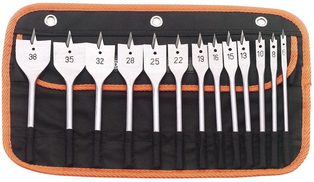 Draper FLAT WOOD BIT SET 13PC 6-38MM 82634 Flat Wood Bit Set (13 Piece)