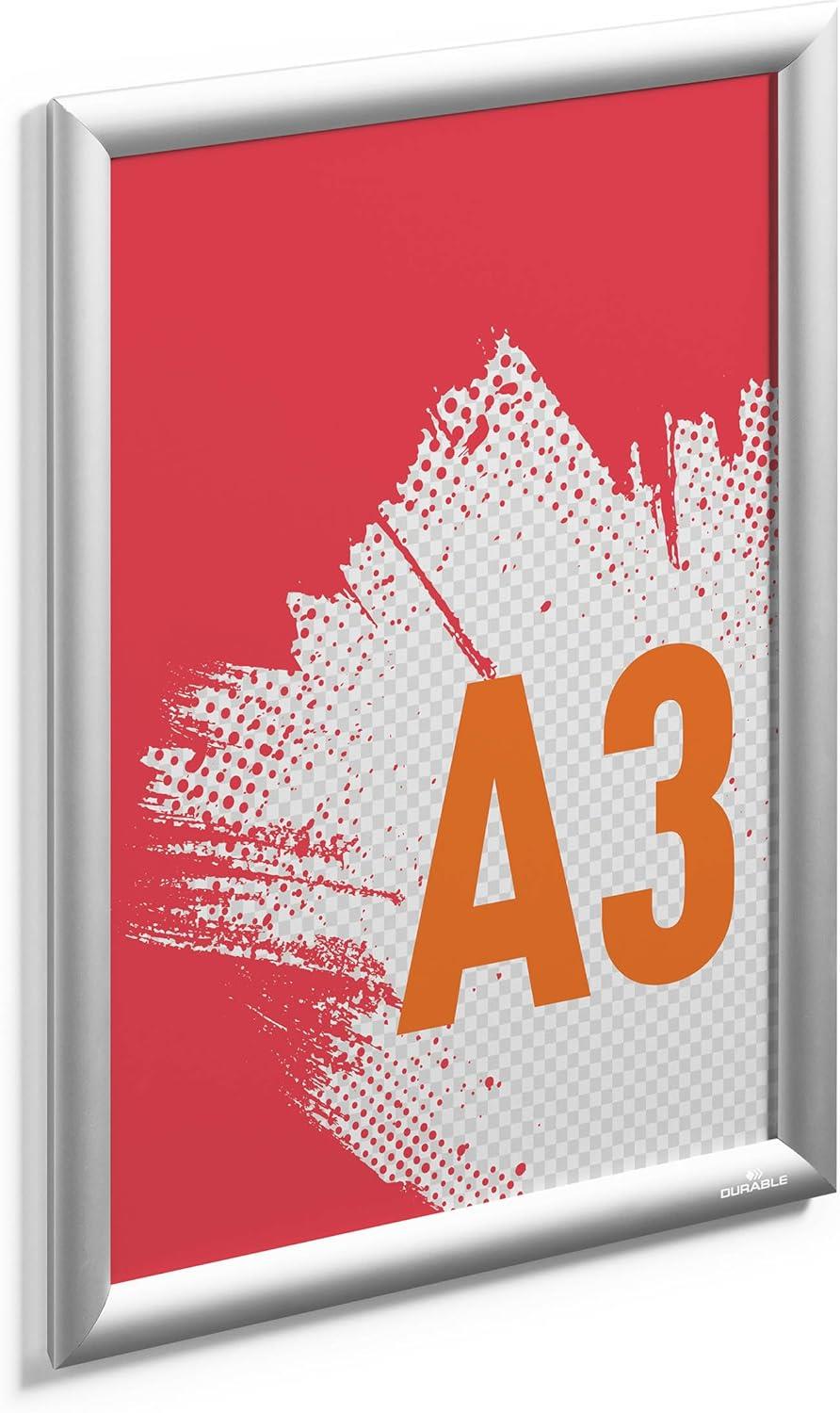Durable Outdoor Snap Frame A3 Silver Aluminium Weatherproof Poster Holder | Durable Snap Frame for Office, Warehouse and Workplace Use