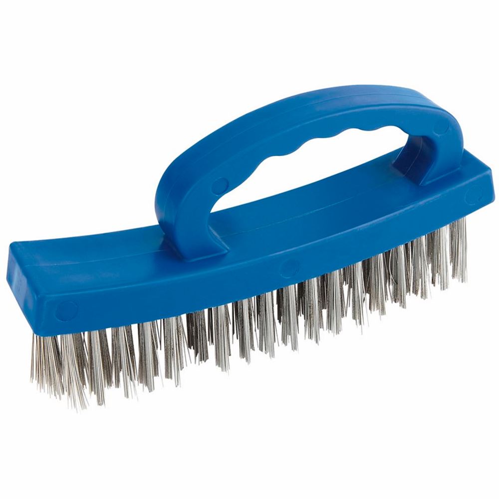 Draper PLASTIC HANDLE 4ROW WIRE BRUSH 31077 D-Handle Wire Brush, 160mm