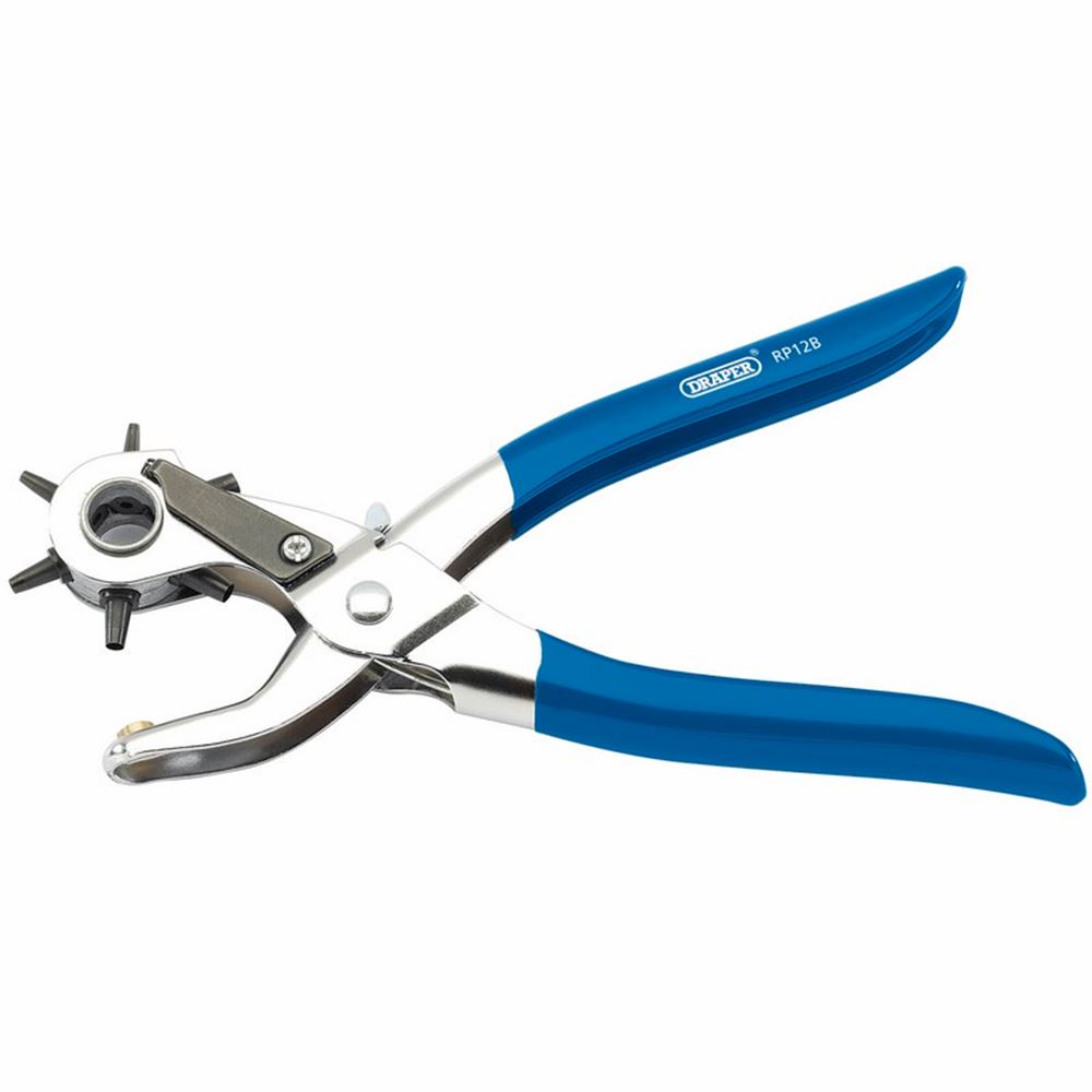 24795 Draper Revolving Punch Pliers, 2.5 - 4.5mm RP12B Hole Punch Pliers Professional Trade DIY Workshop Garage Use