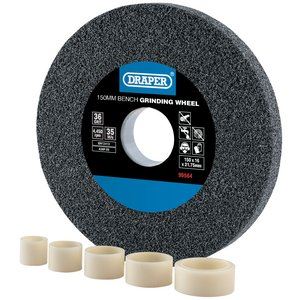 Draper GRINDING WHEEL 36G 150X16MM 99564 Aluminium Oxide Bench Grinding Wheel 36G (150mm x 16mm)